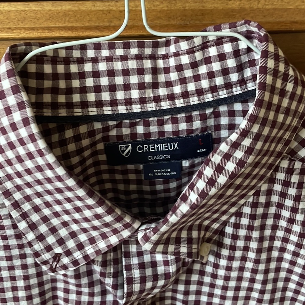 Daniel Cremiux Large Button Down Shirt Gingham Pattern - Picture 2 of 3